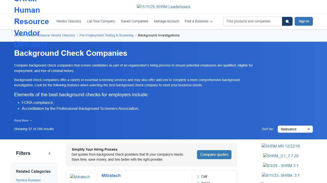 Top Background Investigations Providers | Compare 295 Companies